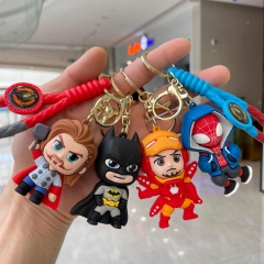 6 Styles Captain America Spider-Man Batman Cartoon PVC Anime Figure Keychain