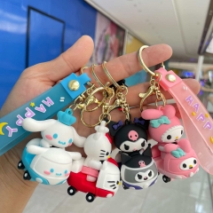 8 Styles Sanrio Kuromi Cinnamoroll Cartoon PVC Anime Figure Keychain