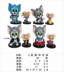 8PCS/SET 6-9CM Tom and Jerry Anime PVC Figure Toy