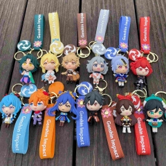 24 Styles Genshin Impact Cartoon PVC Anime Figure Keychain