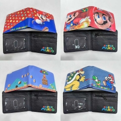 9.5x22.5cm 7 Styles Super Mario Bro Short Folding Purse PU Anime Wallet