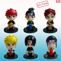 6PCS/SET 6.5-7.5cm Naruto Cartoon Anime PVC Figures