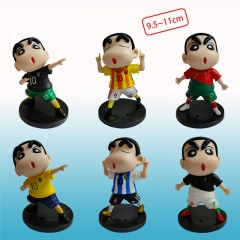 6PCS/SET 9.5-11cm Crayon Shin-chan Cartoon Anime PVC Figures