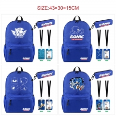 9 Styles Sonic the Hedgehog Cartoon Canvas Anime Backpack+Card Holder Bag+Pencil Bag(set)