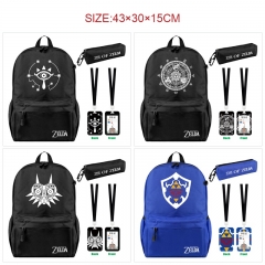 9 Styles The Legend Of Zelda Cartoon Canvas Anime Backpack+Card Holder Bag+Pencil Bag(set)