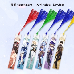 16 Styles Genshin Impact Cartoon Anime Alloy Bookmark