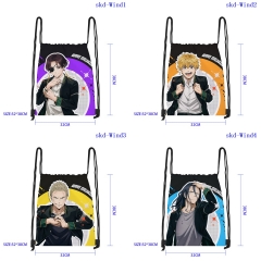 32*38cm 6 Styles Wind Breaker Cartoon Anime Drawstring Bag