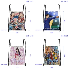 32*38cm 9 Styles Ace Attorney Cartoon Anime Drawstring Bag