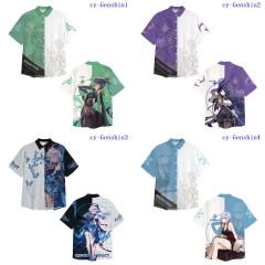 5 Styles Genshin Impact Cartoon Pattern Anime T Shirt