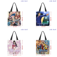 33x38CM 9 Styles Ace Attorney Shopping Bag Canvas Anime Handbag