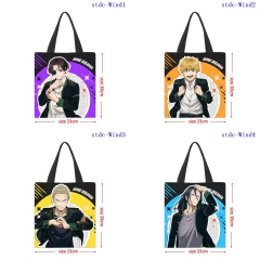 33x38CM 6 StylesWind Breaker Shopping Bag Canvas Anime Handbag