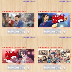 7 Styles Ace Attorney Cartoon Anime Mouse Pad（90x40x0.3cm）