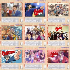 11 Styles Ace Attorney Cartoon Anime Mouse Pad（60X40x0.3cm）