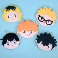 11*12cm 5 Styles Haikyuu Cartoon Anime Plush Coin Purse