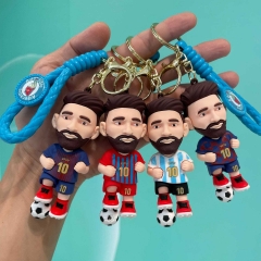 4 Styles Football Star Cartoon PVC Anime Figure Keychain