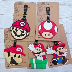 18 Styles Super Mario Bro Cartoon Anime Soft Rubber Luggage Tag