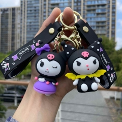 9 Styles Sanrio Kuromi Cartoon PVC Anime Figures Keychain