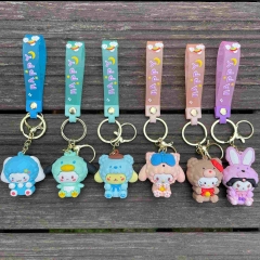 6 Styles Sanrio Kuromi My Melody Cartoon PVC Anime Figures Keychain