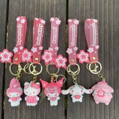 5 Styles Sanrio Cinnamoroll Kuromi Cartoon PVC Anime Figures Keychain