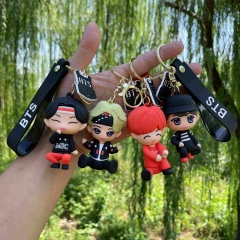 7 Styles K-POP BTS Bulletproof Boy Scouts Cartoon PVC Anime Figures Keychain