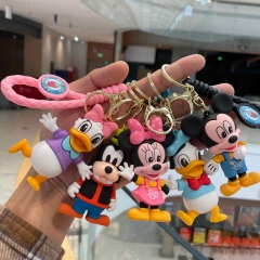 5 Styles Mickey Minnie Mouse Cartoon PVC Anime Figures Keychain