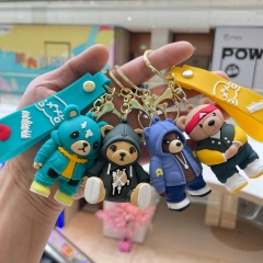 8 Styles Little Bear Cartoon PVC Anime Figures Keychain