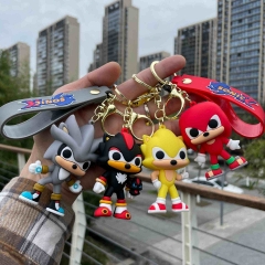 6 Styles Sonic the Hedgehog Cartoon PVC Anime Figures Keychain