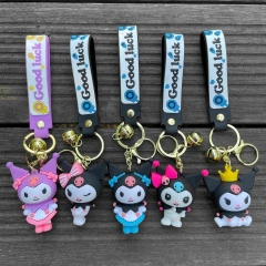 5 Styles Sanrio Cinnamoroll Kuromi Cartoon PVC Anime Figures Keychain