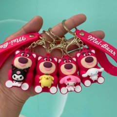 4 Styles Sanrio Cinnamoroll Lotso Cartoon PVC Anime Figure Keychain