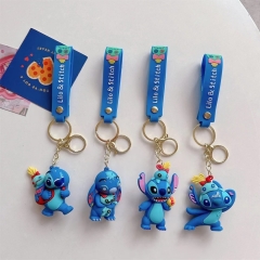 4 Styles Lilo & Stitch Cartoon PVC Anime Figures Keychain