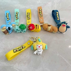 6 Styles Pokemon Cartoon PVC Anime Figures Keychain