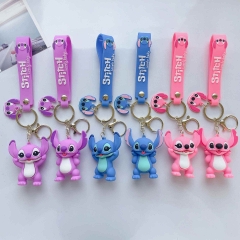 6 Styles Lilo & Stitch Cartoon PVC Anime Figures Keychain