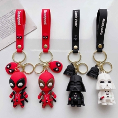 4 Styles Star War Cartoon PVC Anime Figures Keychain