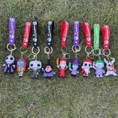 10 Styles The Nightmare Before Christmas Cartoon PVC Anime Figures Keychain