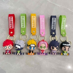 6 Styles Naruto Cartoon PVC Anime Figures Keychain