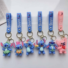 6 Styles Lilo & Stitch Cartoon PVC Anime Figures Keychain