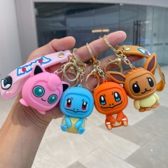 7 Styles Pokemon Cartoon PVC Anime Figures Keychain