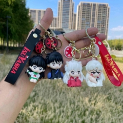 4 Styles Inuyasha Cartoon PVC Anime Figures Keychain