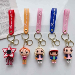 5 Styles Stranger Things Cartoon PVC Anime Figures Keychain