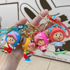 4 Styles One Piece Cartoon PVC Anime Figures Keychain