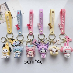 7 Styles Sanrio Kuromi Melody Cartoon PVC Anime Figures Keychain