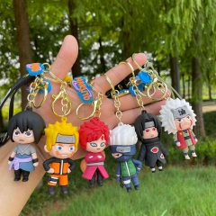 6 Styles Naruto Cartoon PVC Anime Figures Keychain