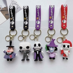 10 Styles The Nightmare Before Christmas Cartoon PVC Anime Figures Keychain