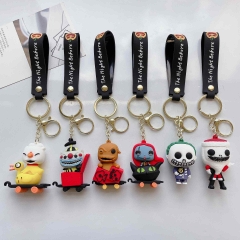 6 Styles The Nightmare Before Christmas Cartoon PVC Anime Figures Keychain