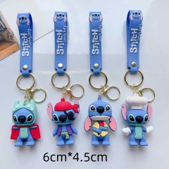 4 Styles Lilo & Stitch Cartoon PVC Anime Figures Keychain