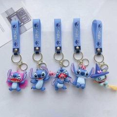 5 Styles Lilo & Stitch Cartoon PVC Anime Figures Keychain