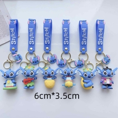 6 Styles Lilo & Stitch Cartoon PVC Anime Figures Keychain