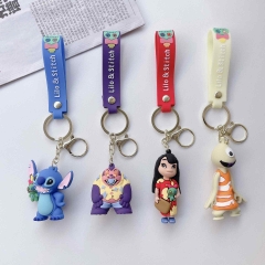 4 Styles Lilo & Stitch Cartoon PVC Anime Figures Keychain