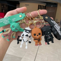 4 Styles Star War Cartoon PVC Anime Figures Keychain