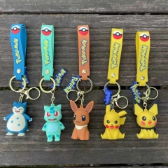 5 Styles Pokemon Cartoon PVC Anime Figures Keychain